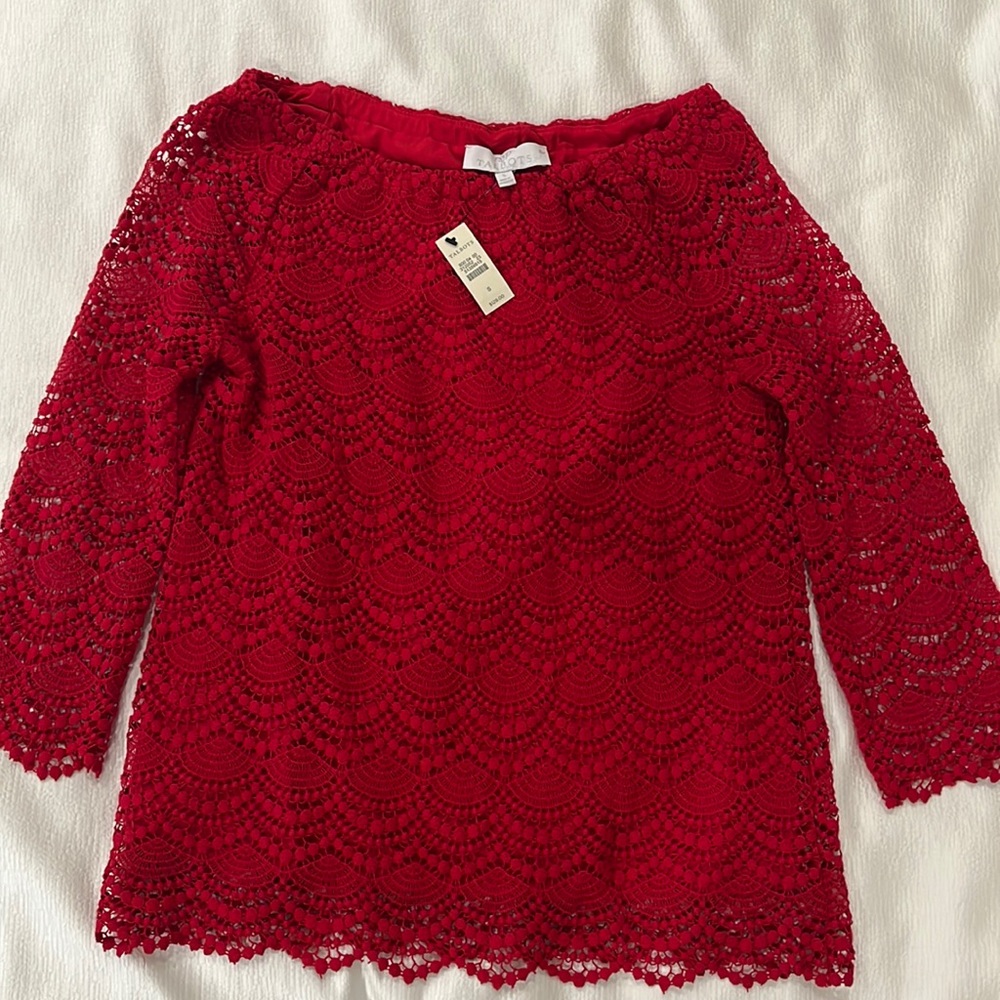 New with Tags! Stunning lace Talbots blouse